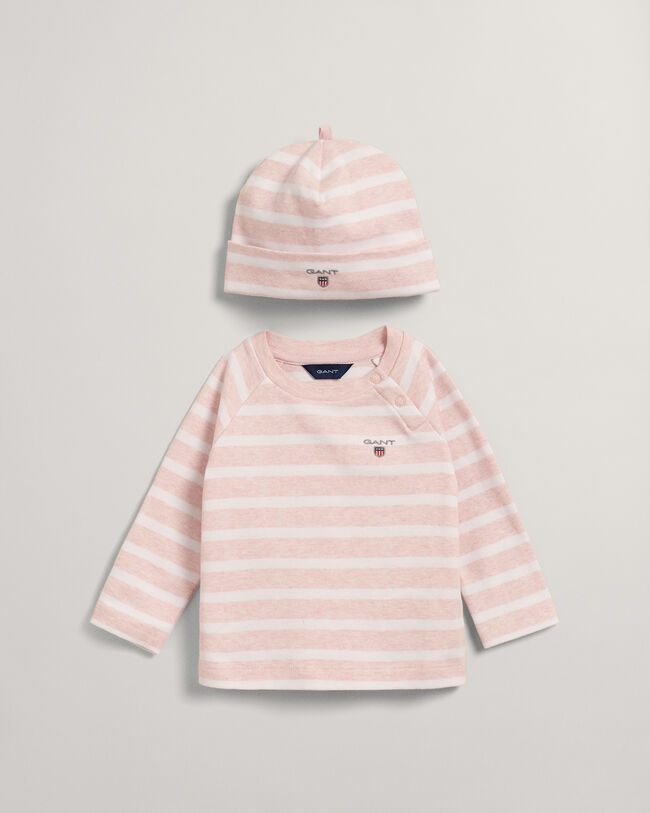 Baby gestreepte top & beanie