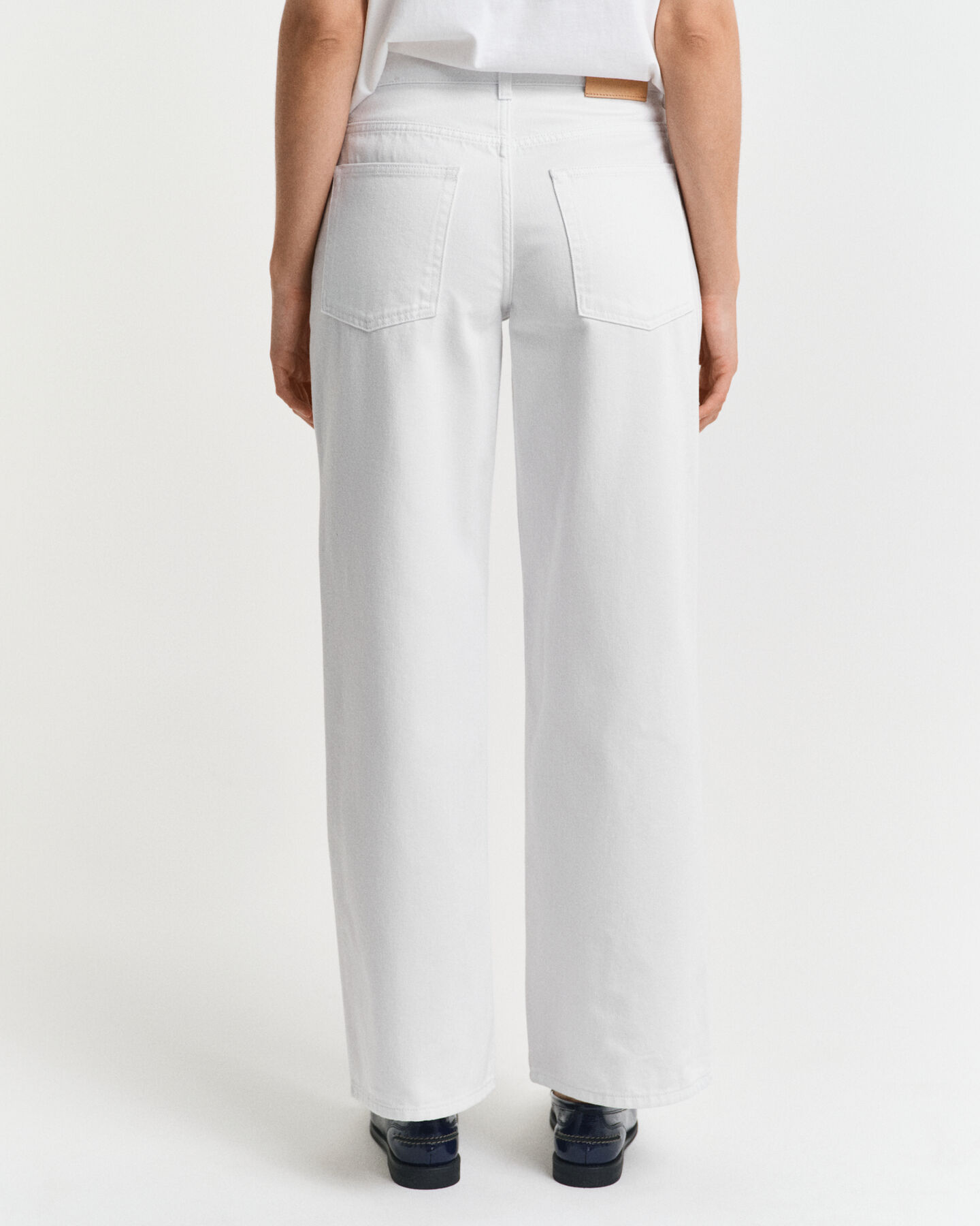 Relaxed Fit witte jeans met rechte pijpen