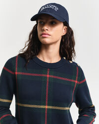 Geruite jurk met ronde hals