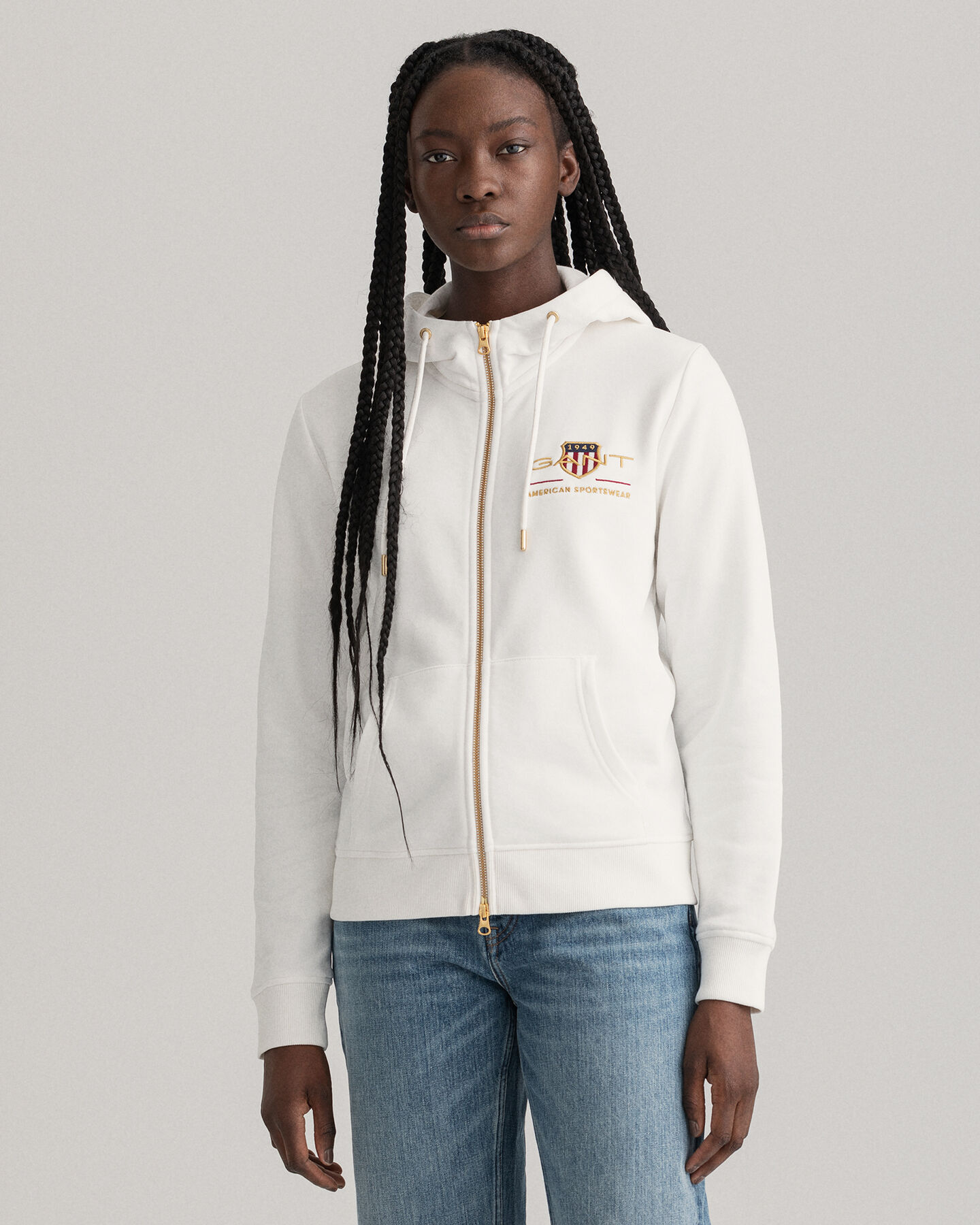 Archive Shield hoodie met ritssluiting