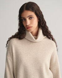 Lounge sweater met rolkraag