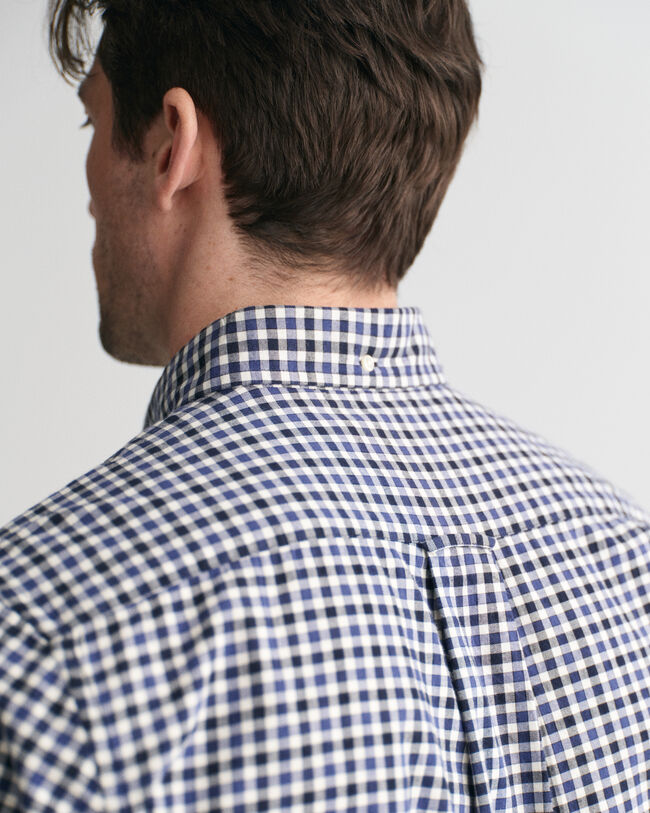 Regular Fit overhemd met Gingham-ruit van lichte keperstof