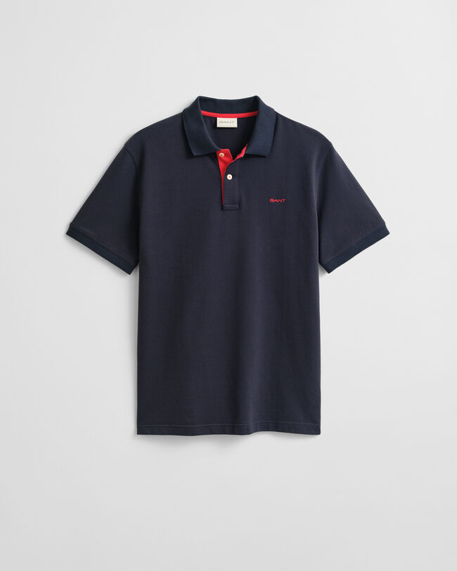 Piqué poloshirt met contrasterend detail
