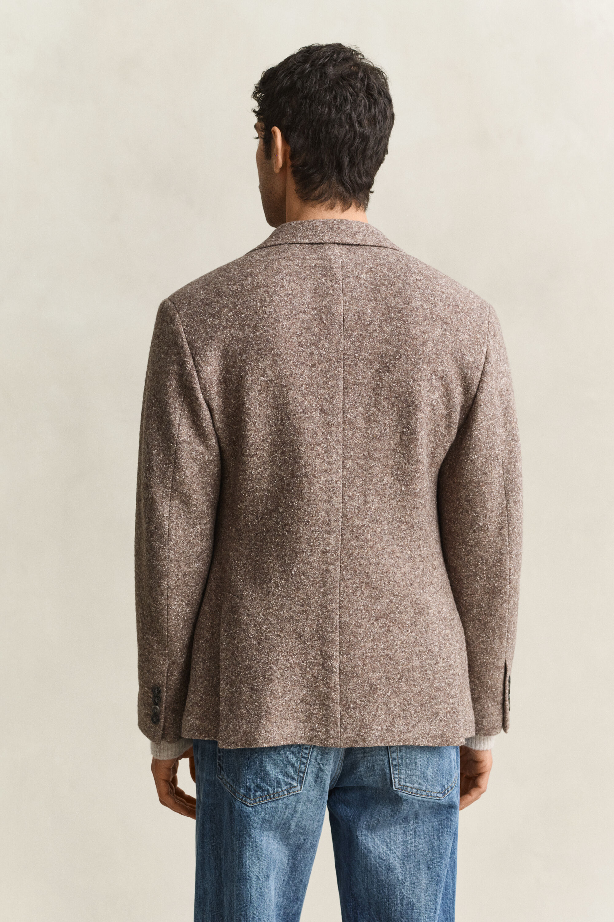 Jersey blazer van wol met zijde