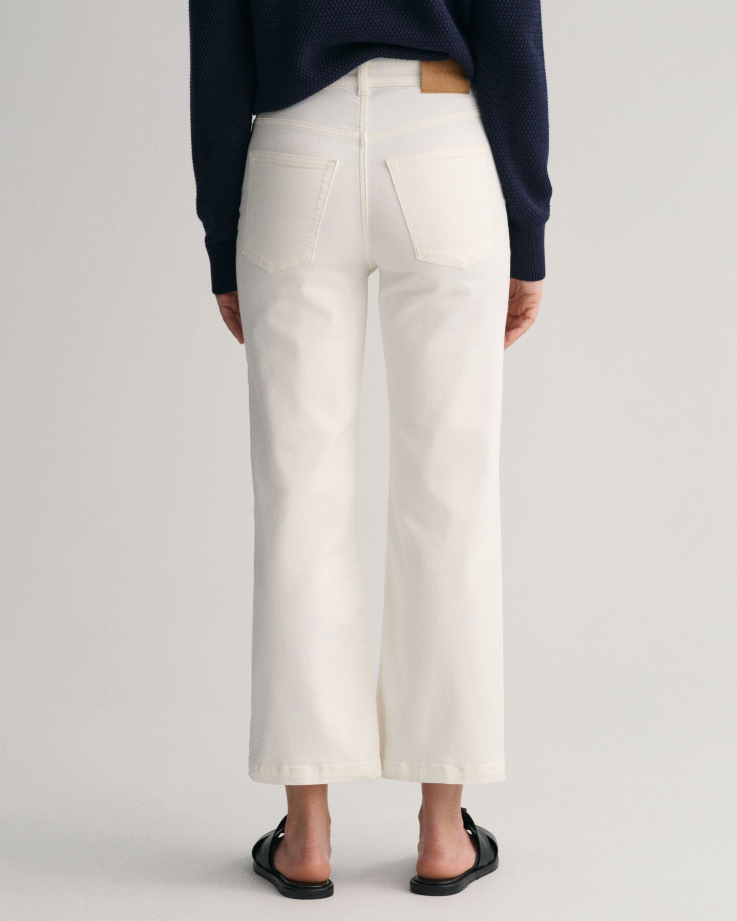 Cropped Color jeans met wijde pijpen