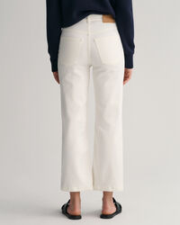 Cropped Color jeans met wijde pijpen