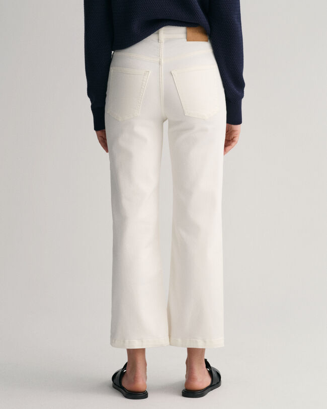 Cropped Color jeans met wijde pijpen