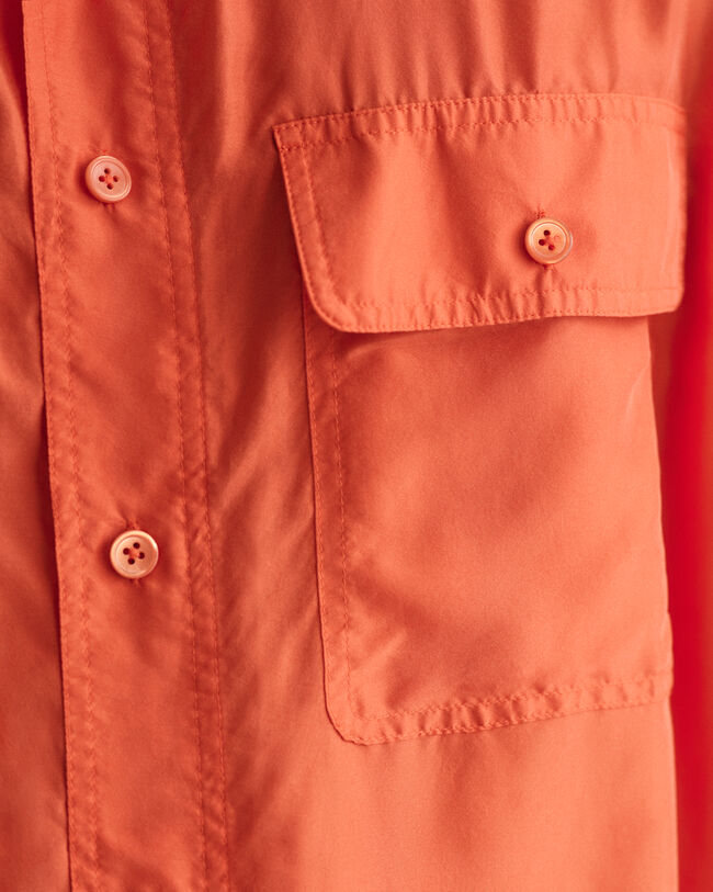 Relaxed Fit Washed Silk overhemd met korte mouwen