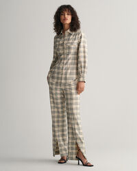 Slim Fit overhemd met ruitjes en figuurnaden