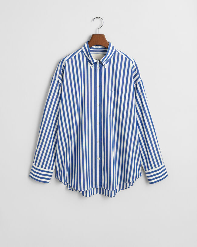 Oversized Classic gestreept overhemd van poplin