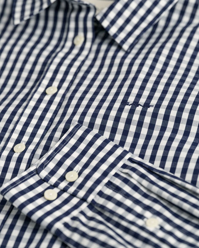 Regular Fit poplin overhemd met Gingham-ruitje