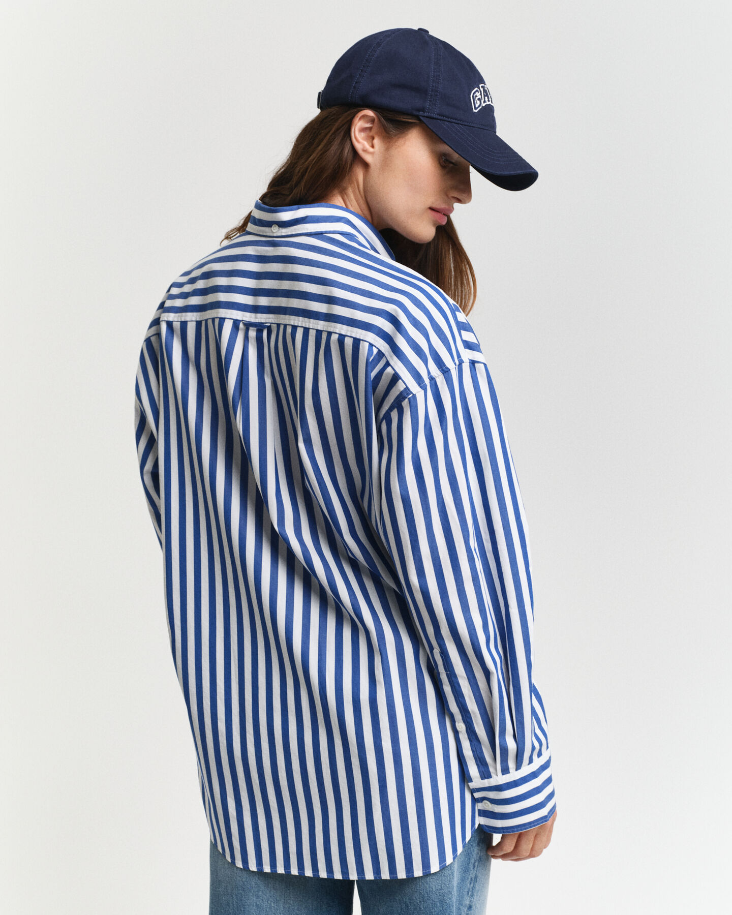 Oversized Classic gestreept overhemd van poplin