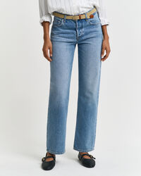 Rigid jeans met rechte pijpen