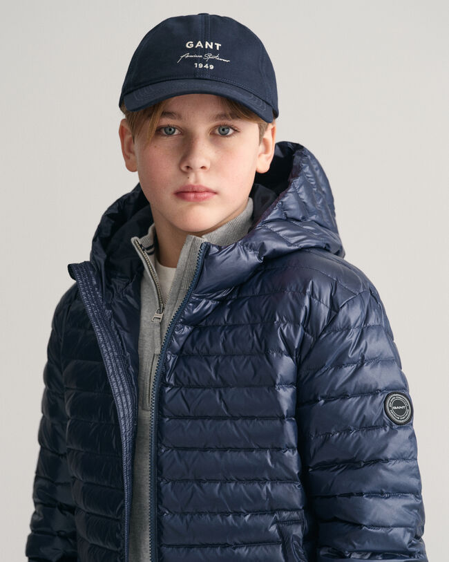 Teens glanzend lichtgewicht donsjack met wattering