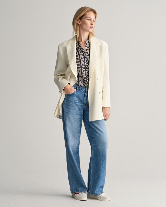 Relaxed Fit G Patterned blouse van katoen en zijde