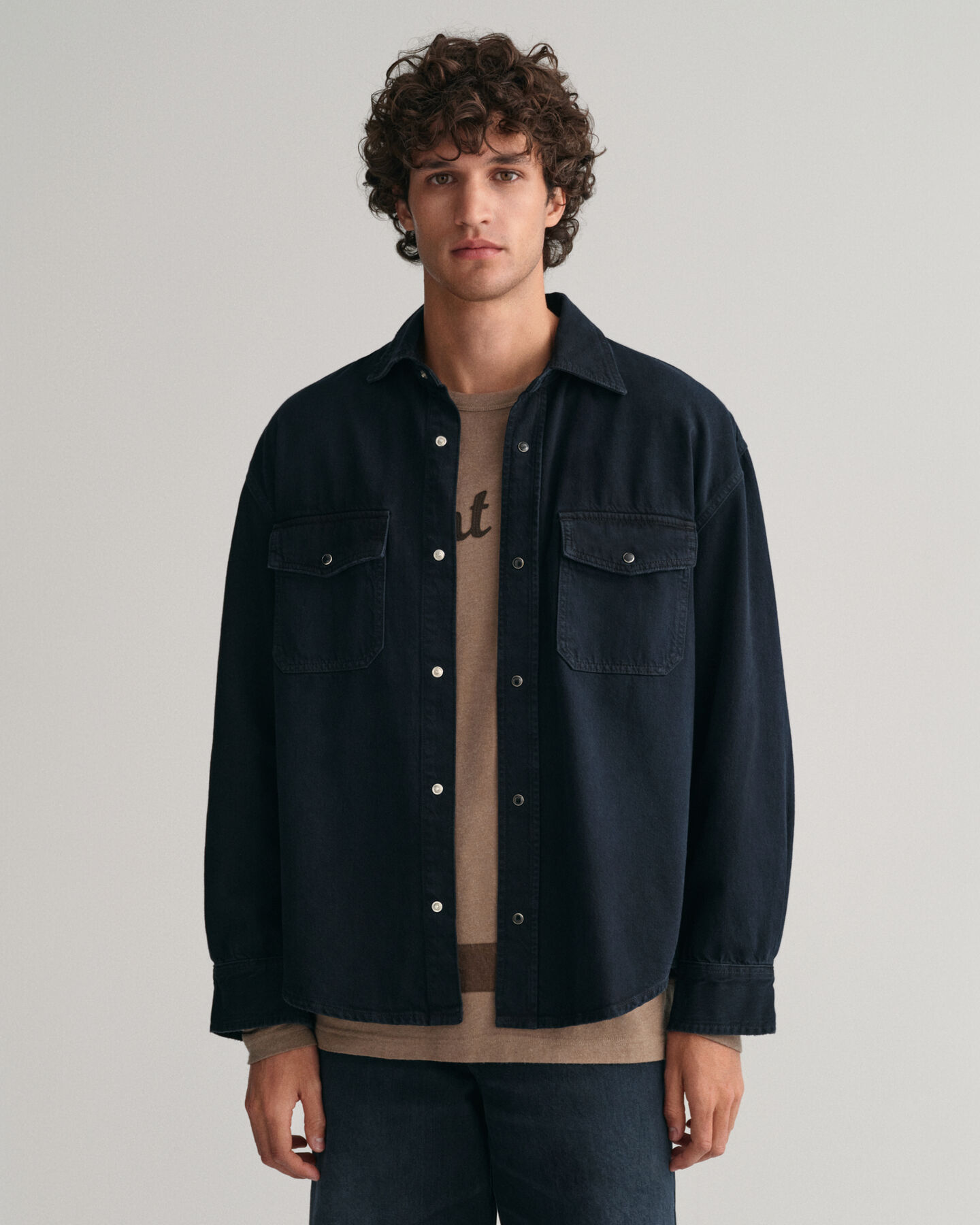 Oversized denim overhemd