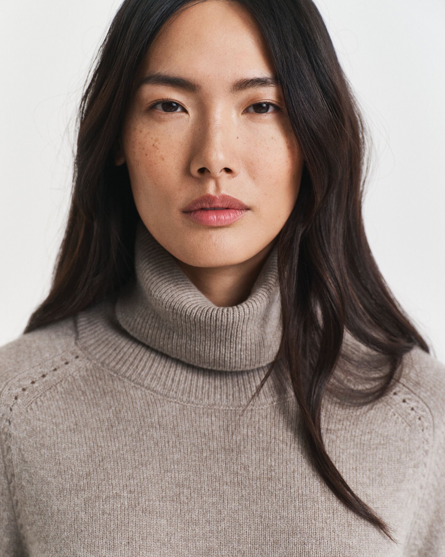 Jurk met col en gebreid detail