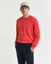 Trui met ronde hals van linnenmix