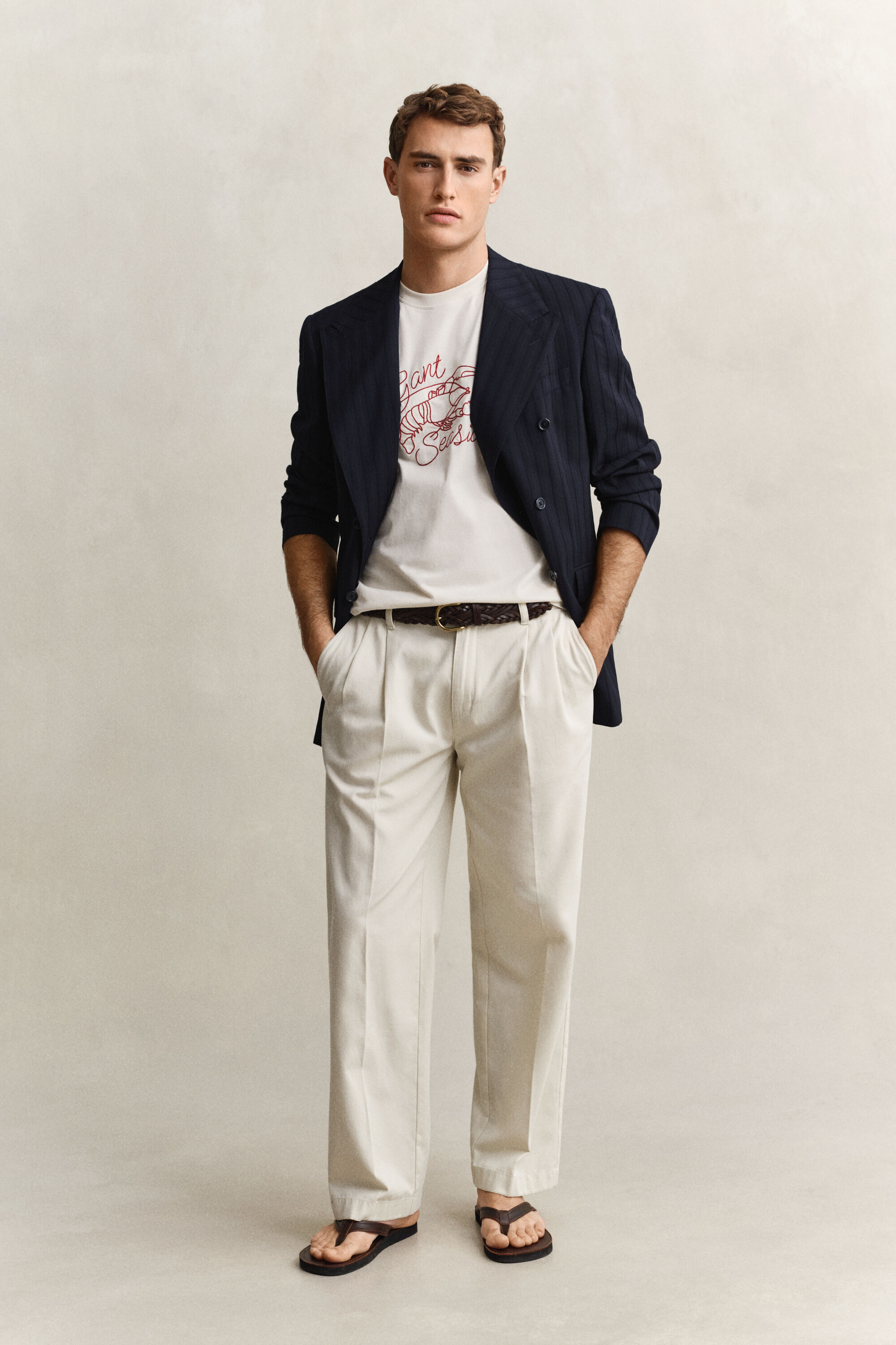 T-shirt met zeezichtprint