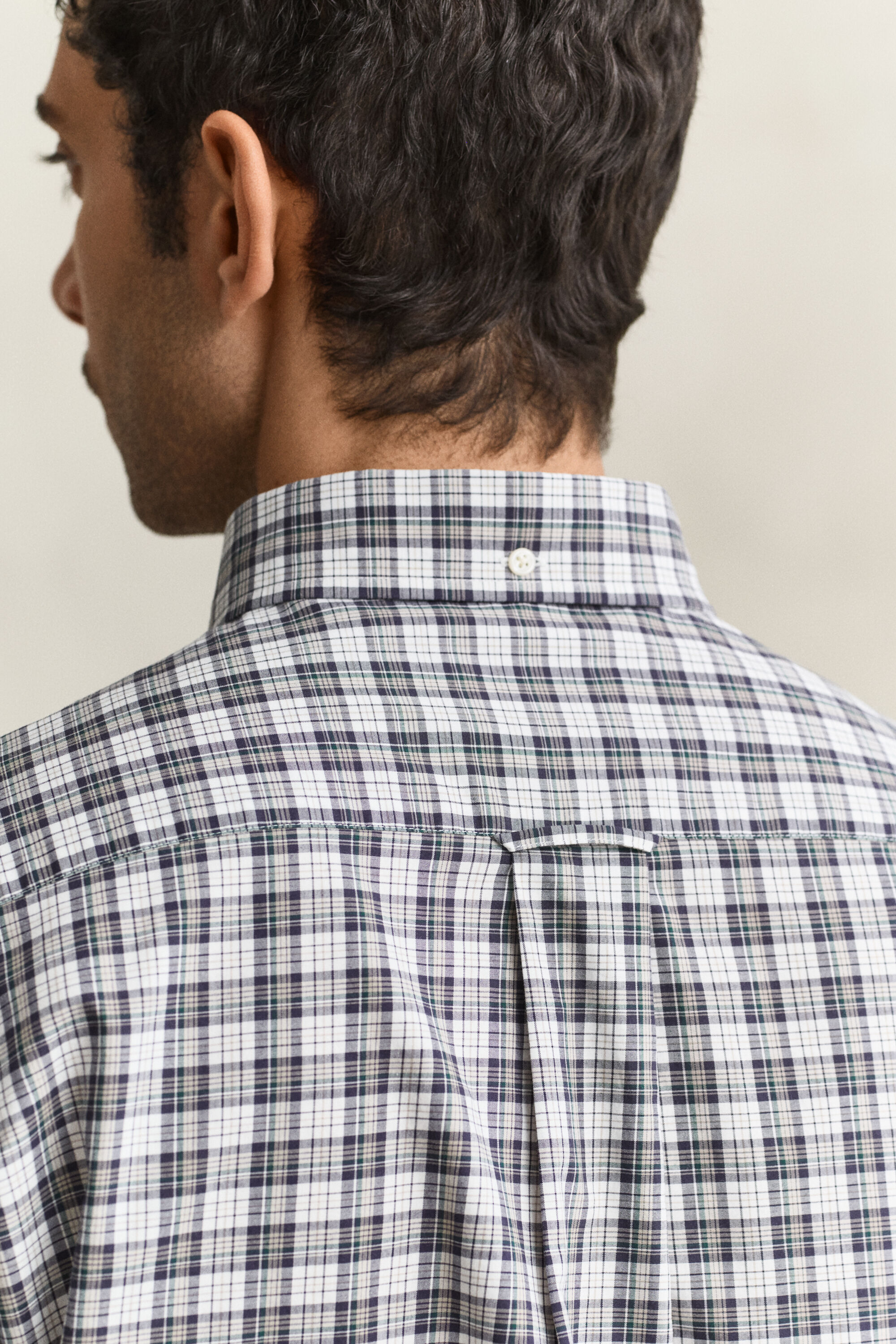 Geruit poplin overhemd
