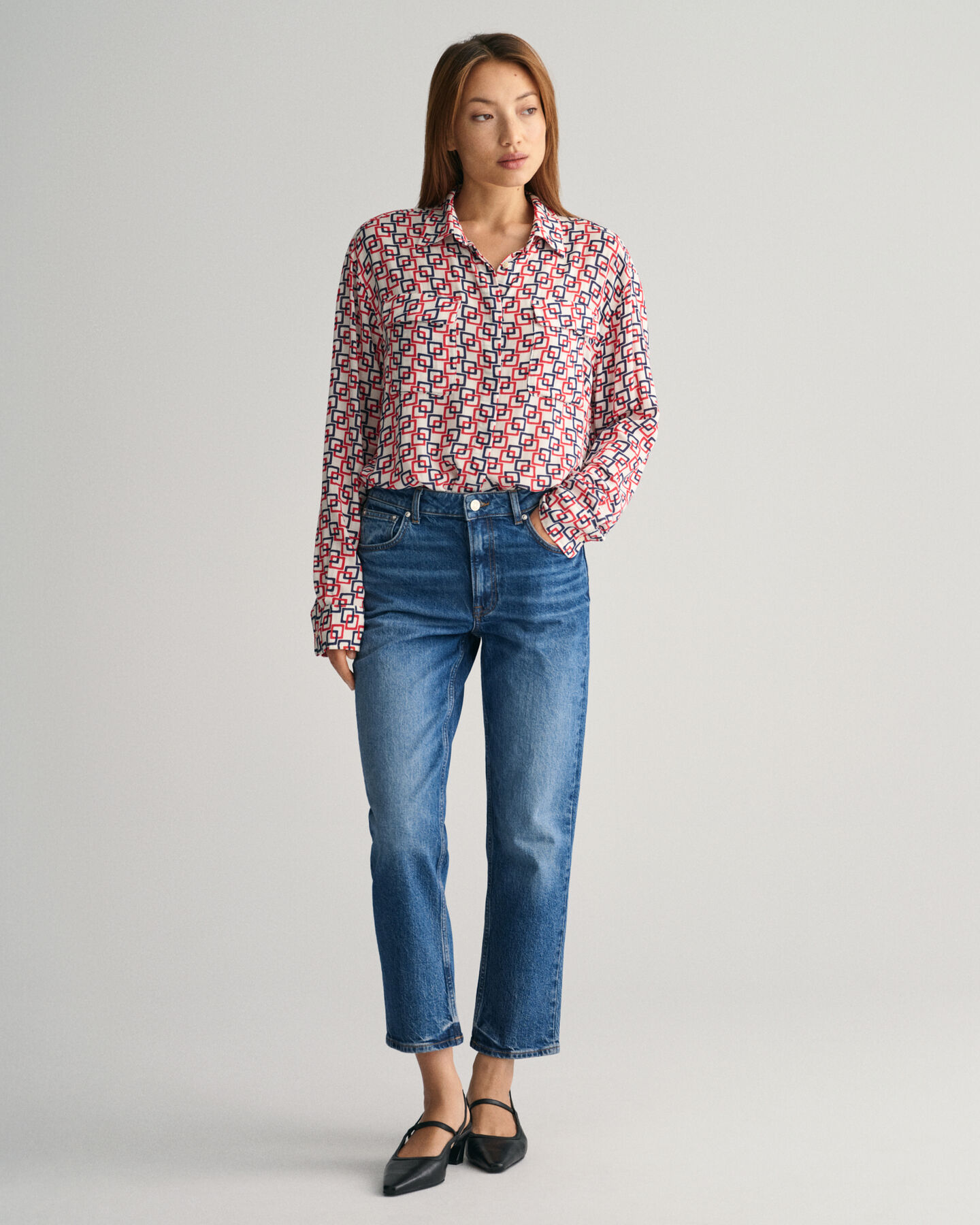Relaxed Fit overhemd met geometrische print