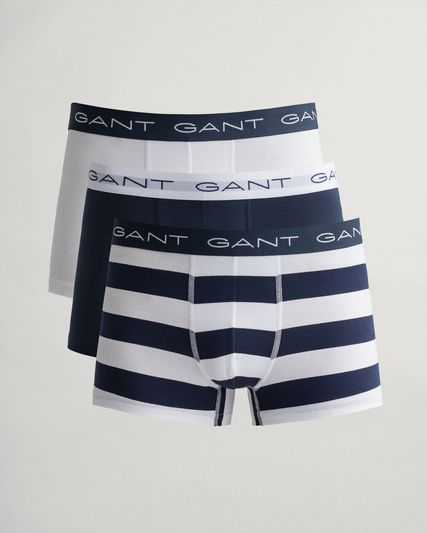 Set van drie boxershorts met rugbystrepen