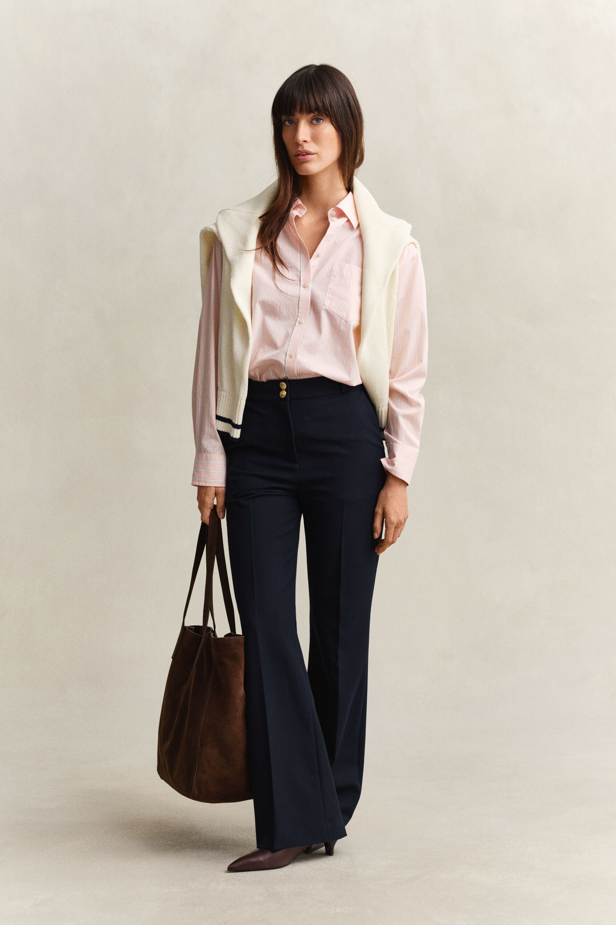 Relaxed Fit Classic overoverhemd van poplin met strepen