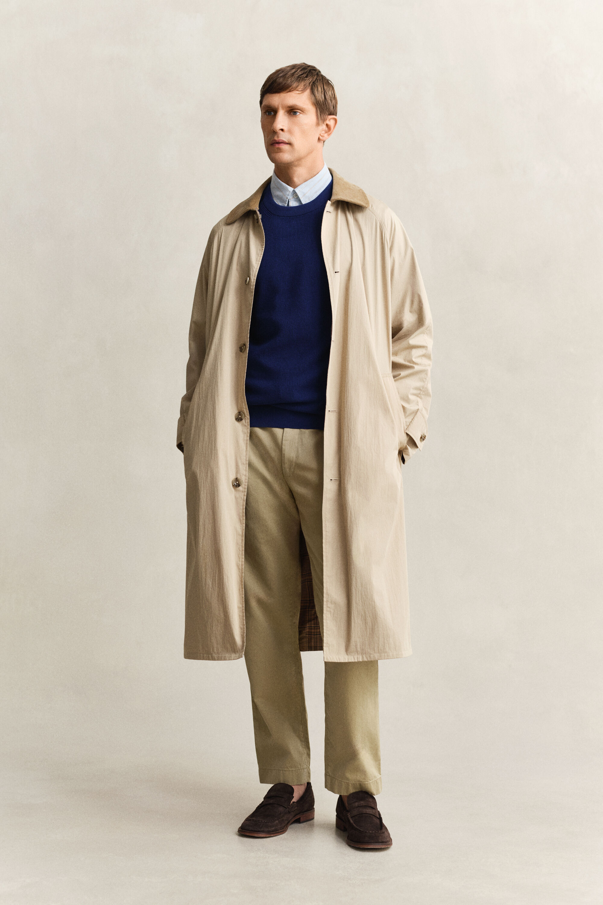 Katoenen Textured sweater met ronde hals