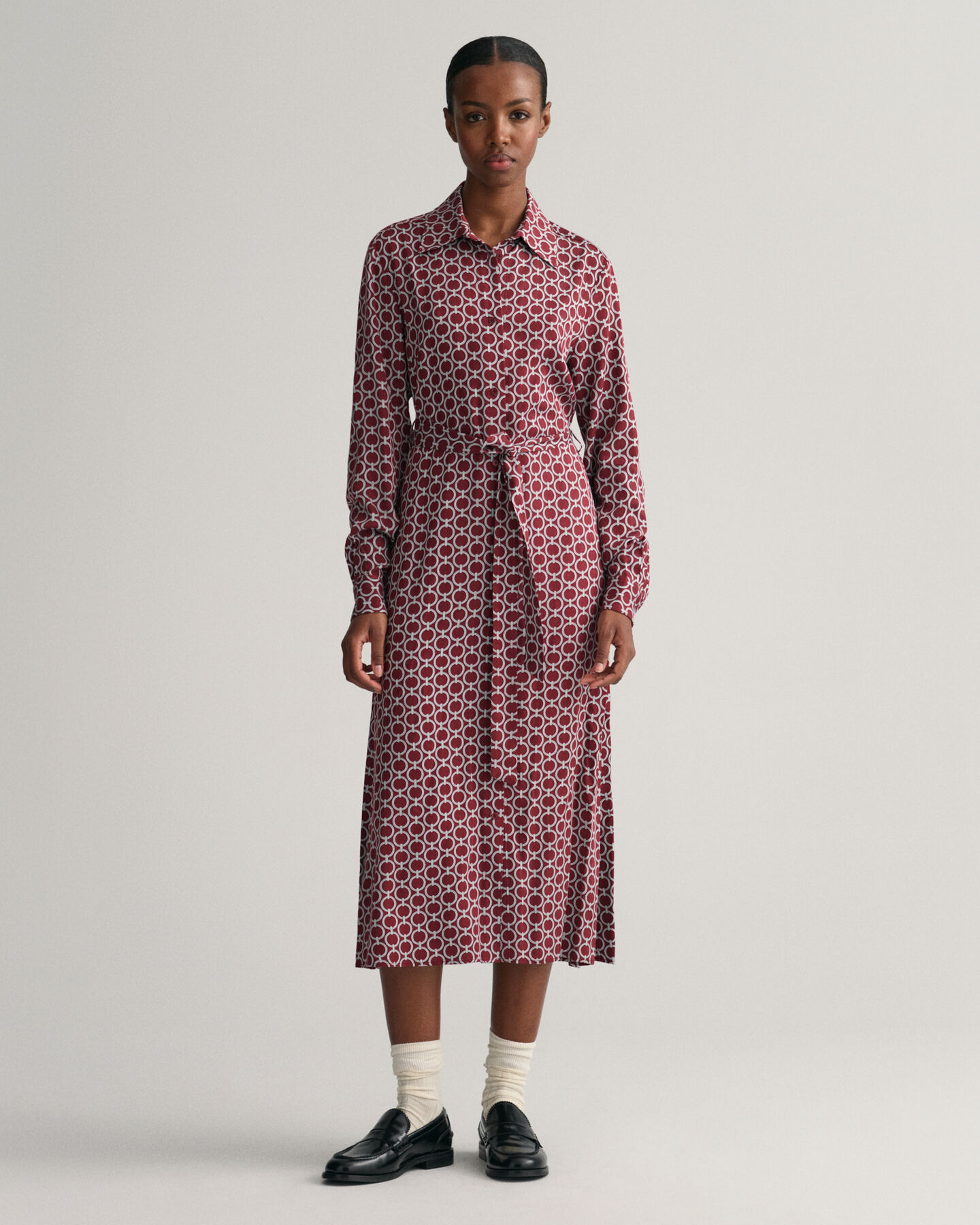 Slim Fit geometrische overhemdjurk