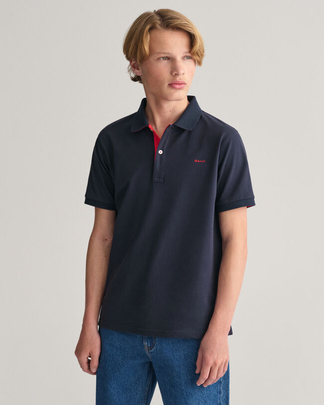 Teens Contrast piqu&eacute; poloshirt