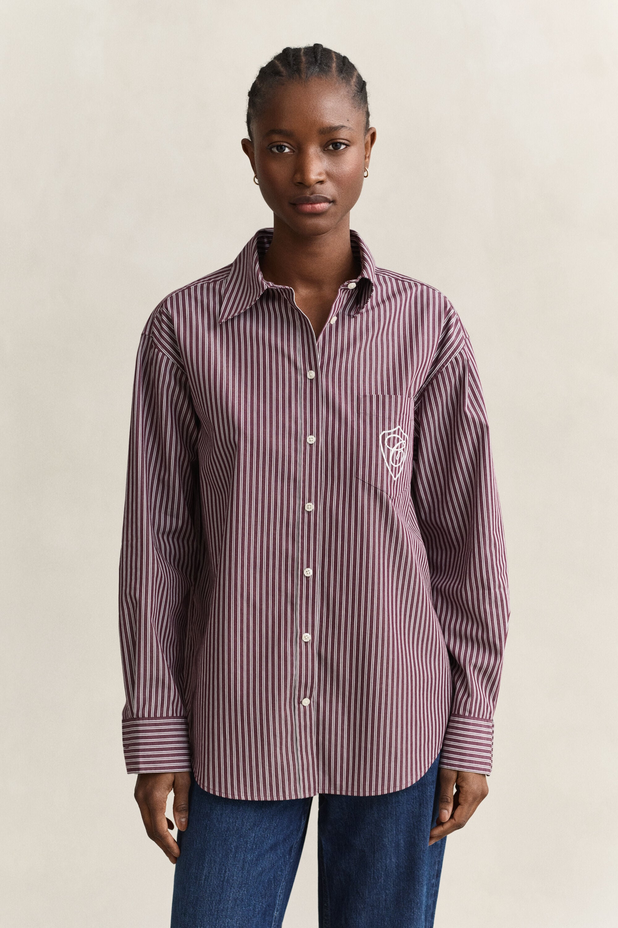 Relaxed Fit klassiek gestreept overhemd van poplin