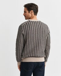 Trui met ronde hals en tweekleurige textuur