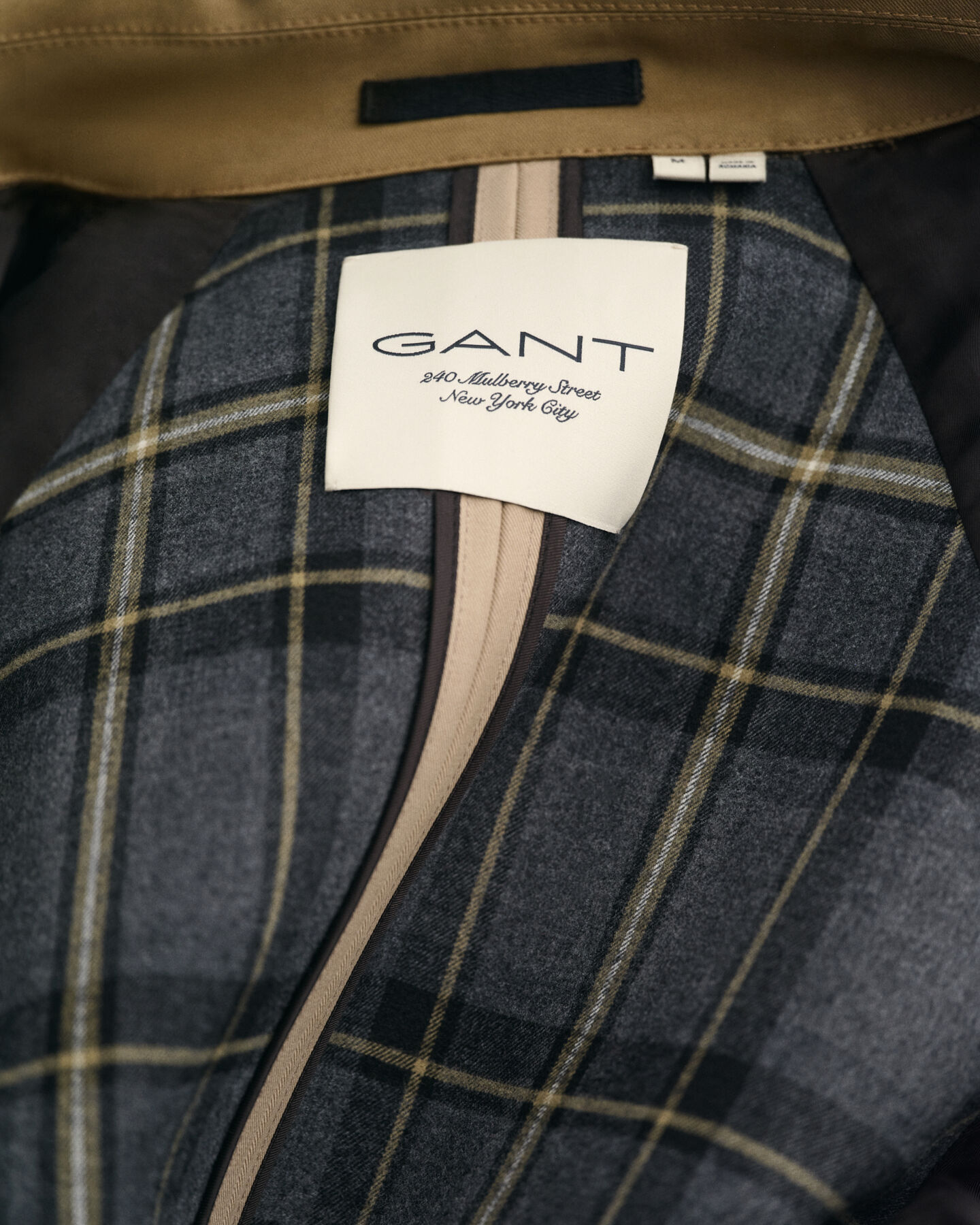 Trenchcoat van gebonden katoen