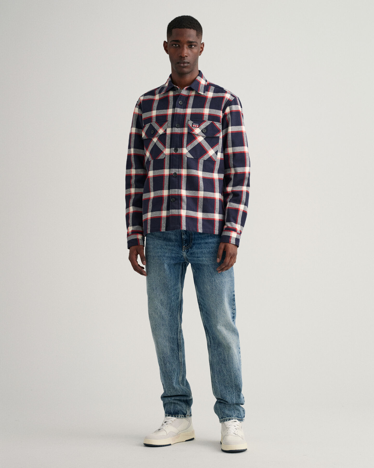 Flanellen overshirt met ruitje