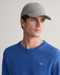 Structured trui met ronde hals van katoen