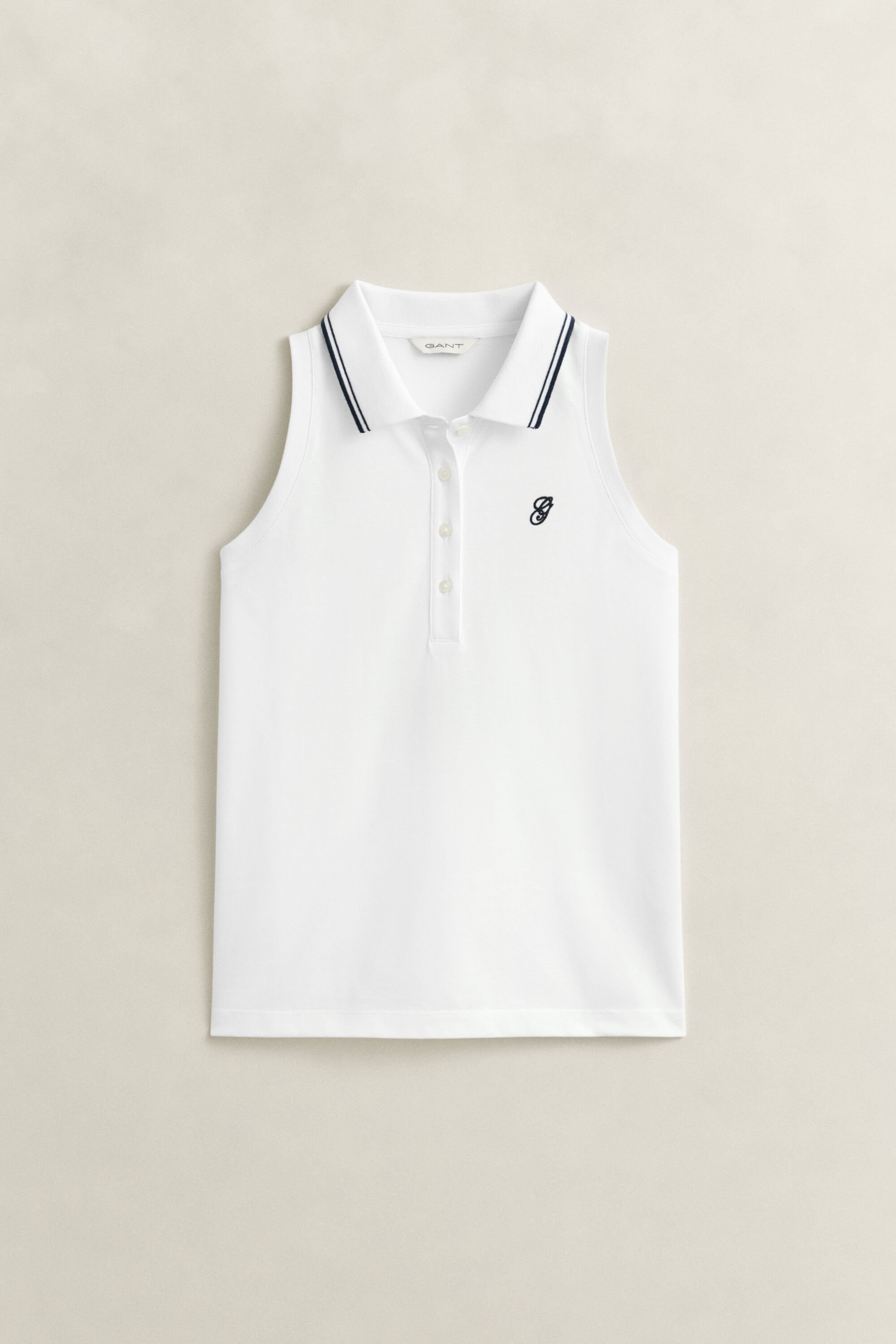 Mouwloos piqué poloshirt