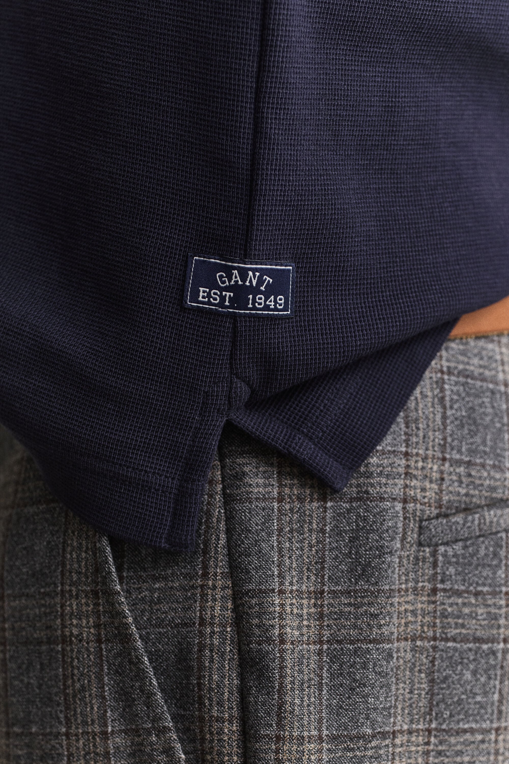 Poloshirt met gewafelde textuur