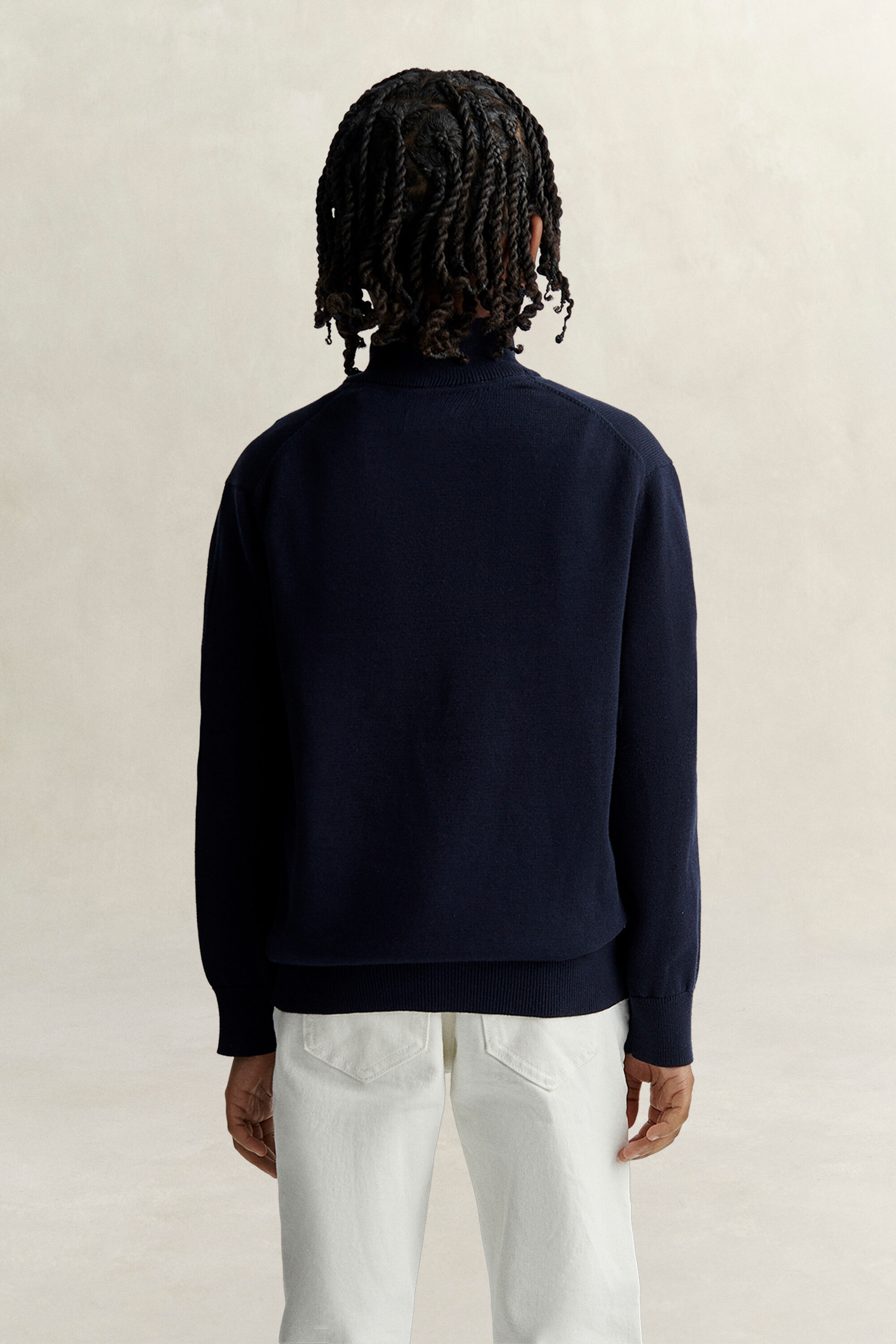 Sweater met korte rits en schild voor tienerjongens