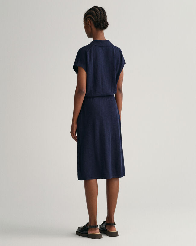 Jurk met kraag van linnenmix