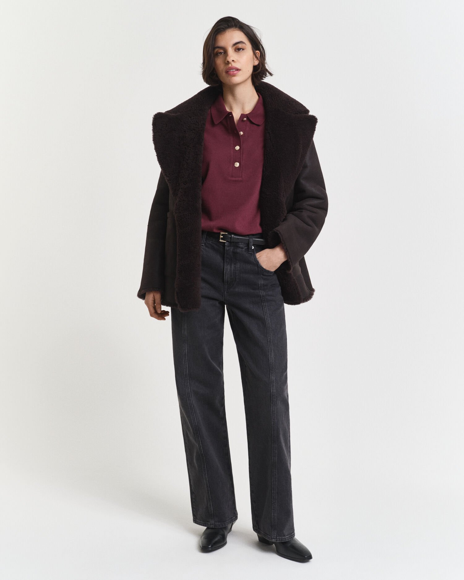 Piqué poloshirt met lange mouwen