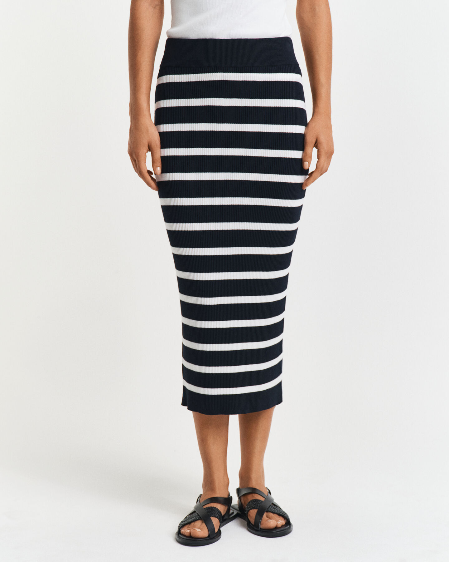 Gebreide rok met strepen