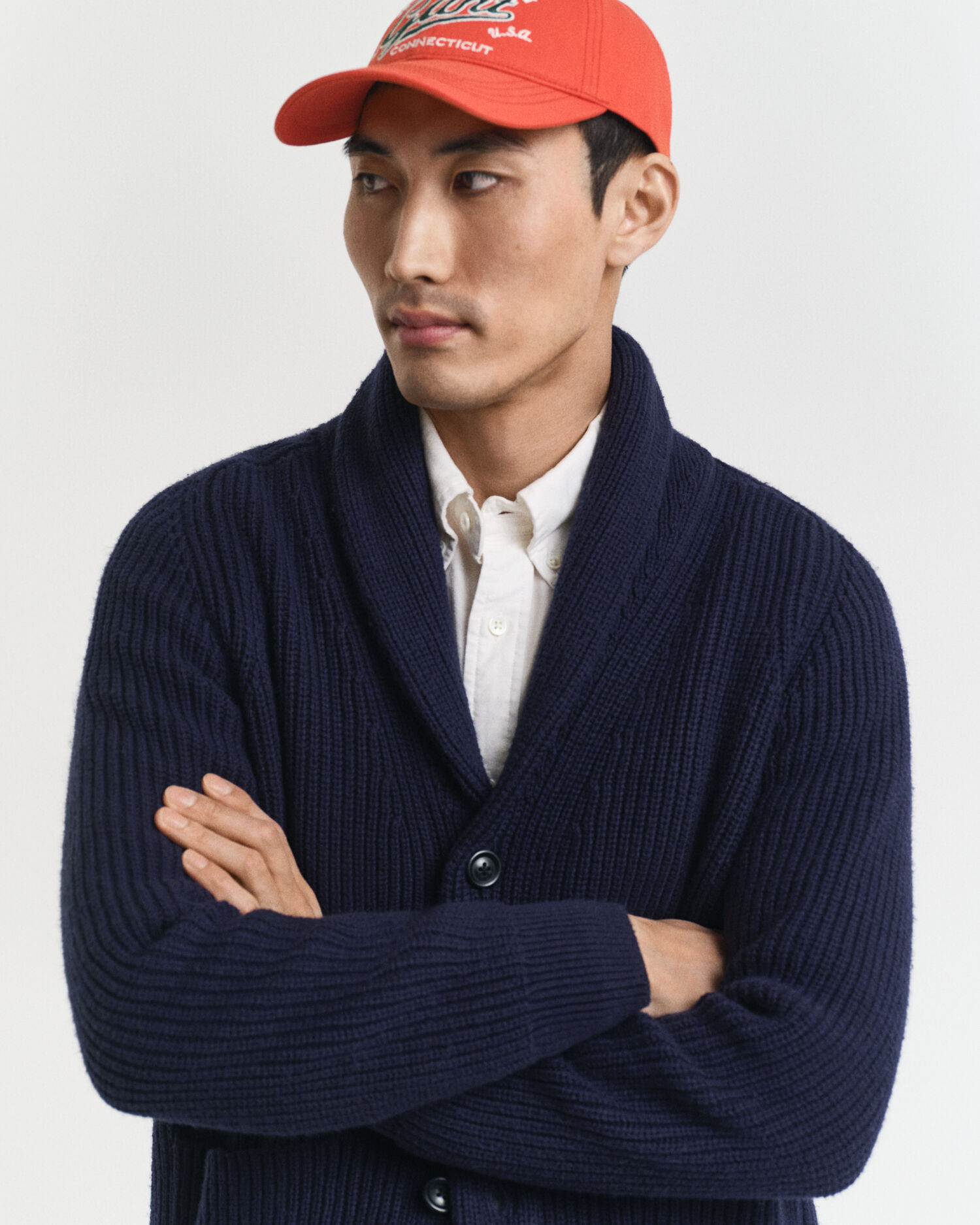 Vest met sjaalkraag van wolmix