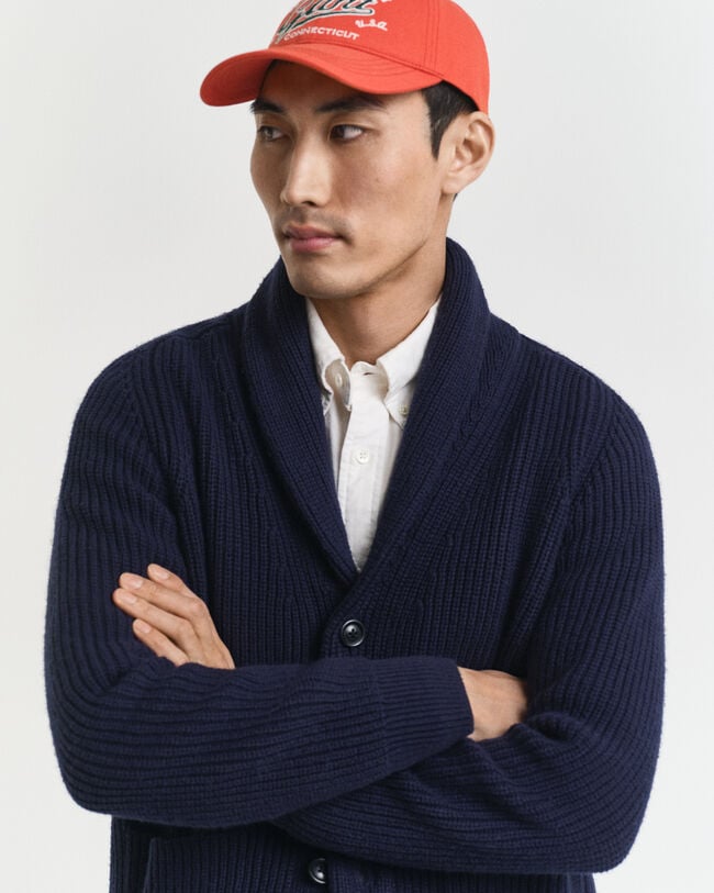 Vest met sjaalkraag van wolmix