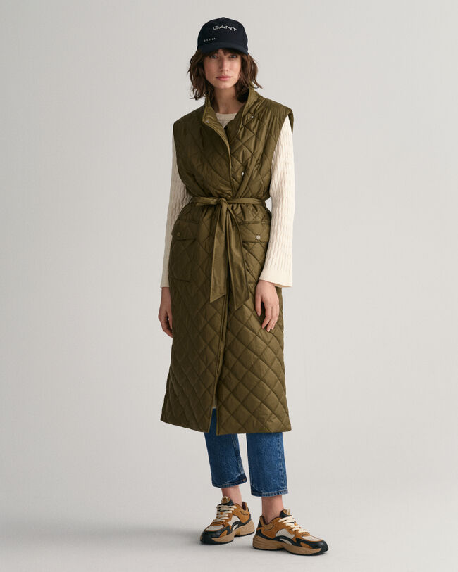 Lange gewatteerde bodywarmer