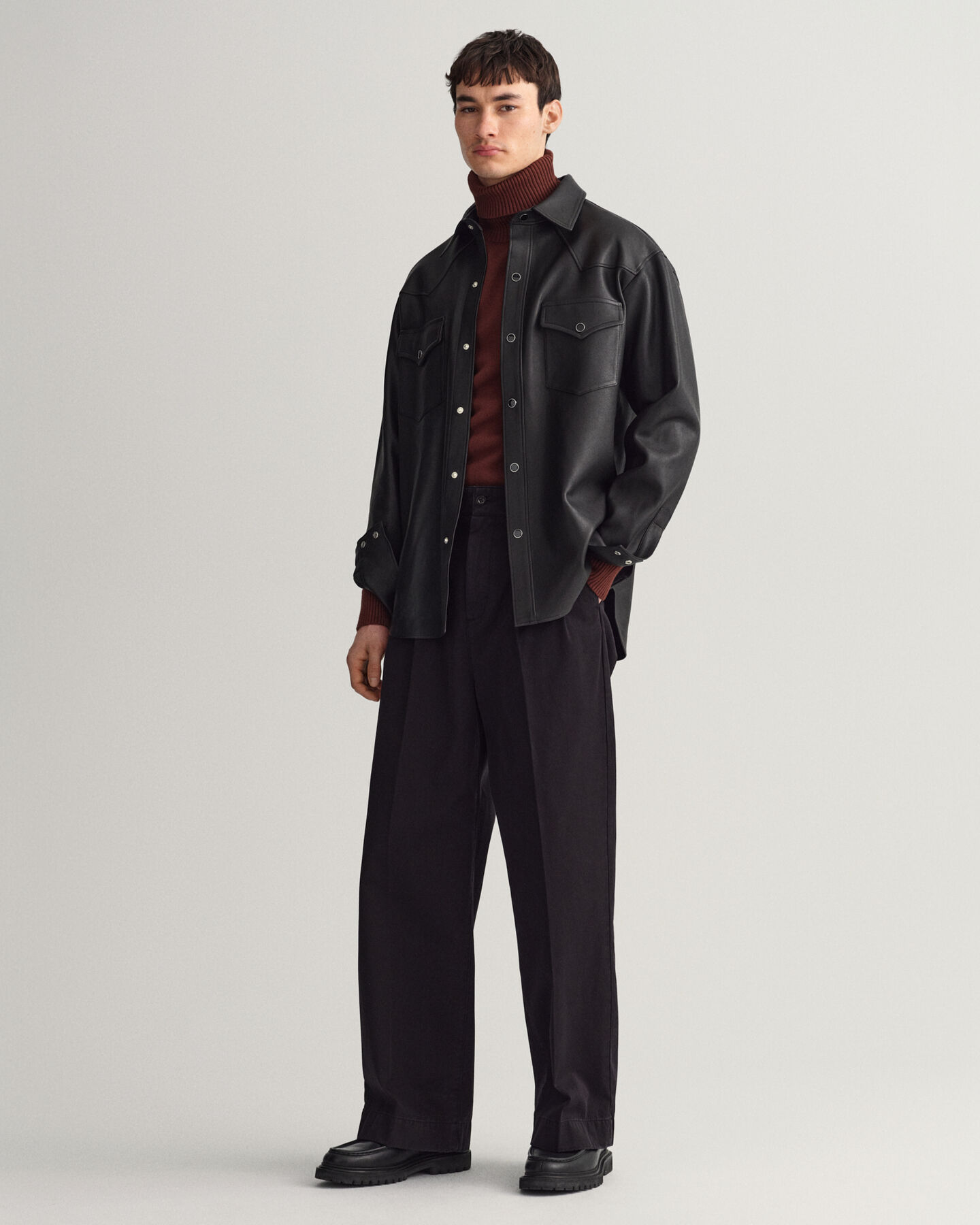 Relaxed Fit Rodeo overhemd van leer