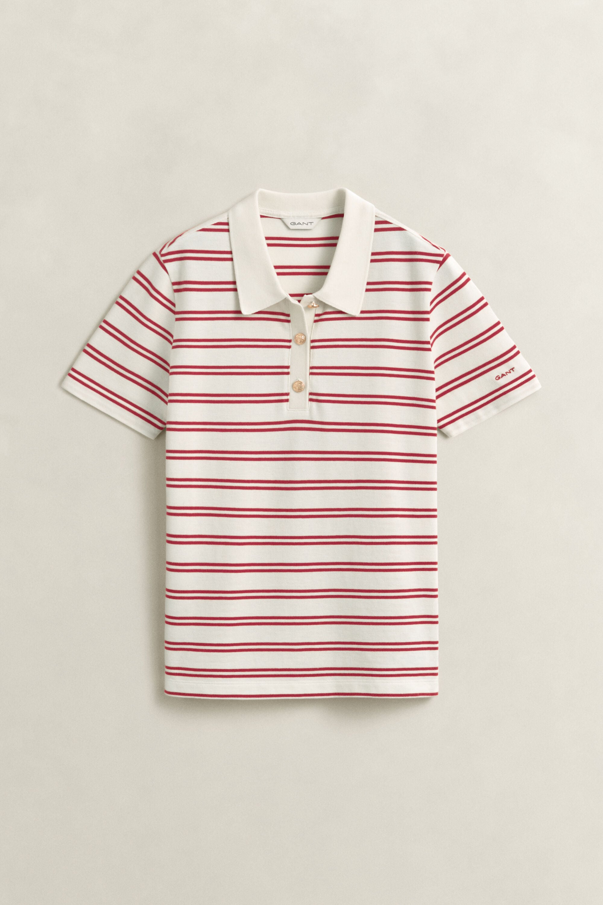 Gestreepte piqué polotop