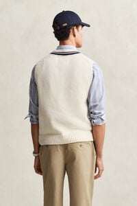 Gebreide bodywarmer met kabels