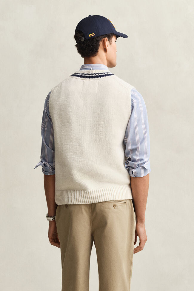 Gebreide bodywarmer met kabels