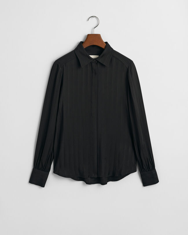 Regular Fit satijnen overhemd met strepen