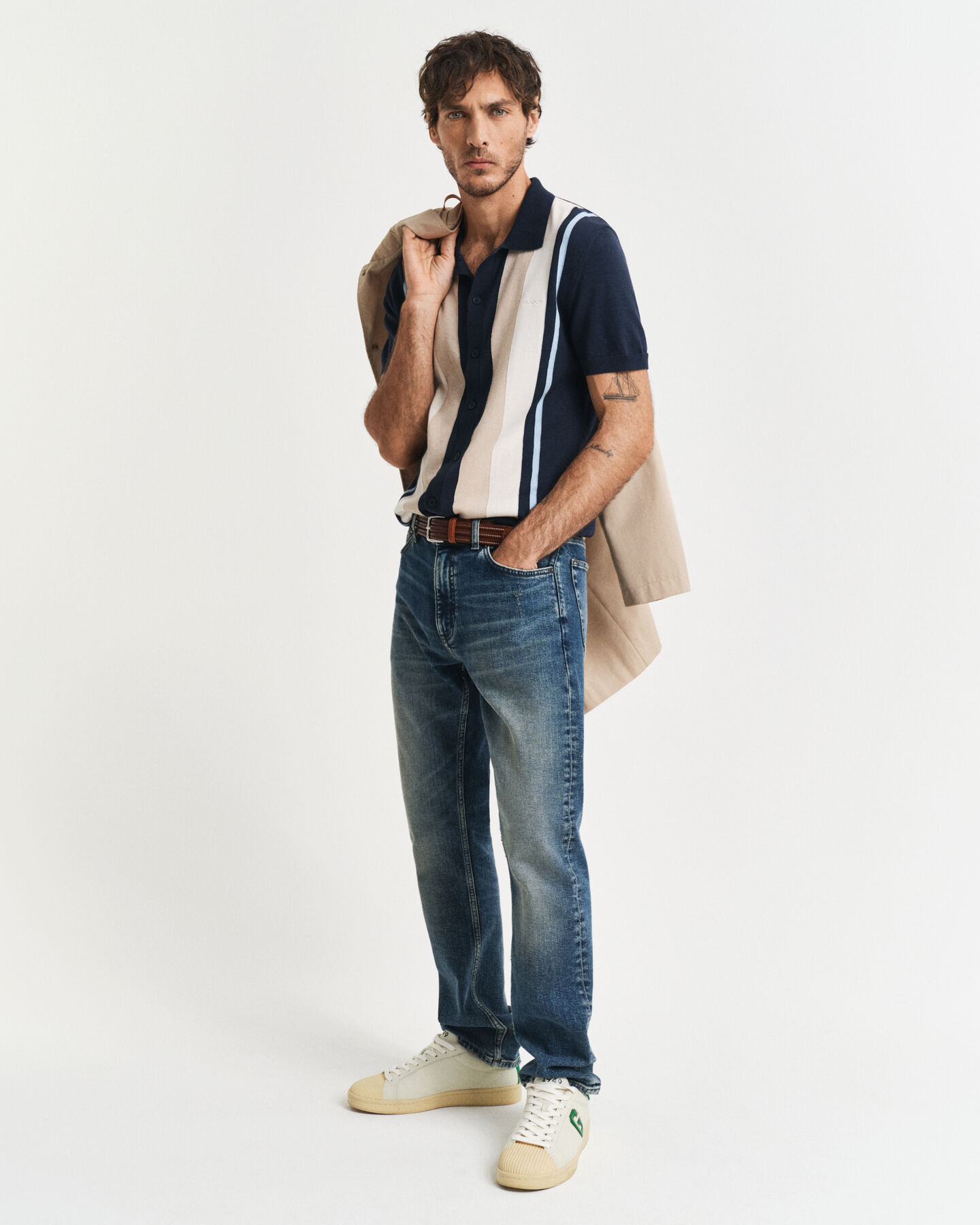 Katoenen poloshirt met kleurblokken